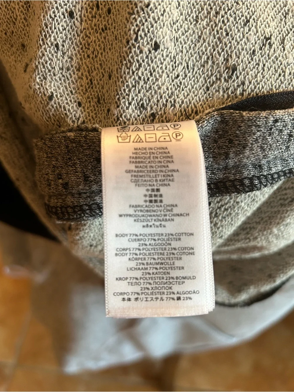 Michael Kors Gray Heather Knit Sweatshirt with Black Ribbed Neck
